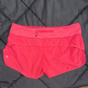 Pink lululemon speed up Shorts